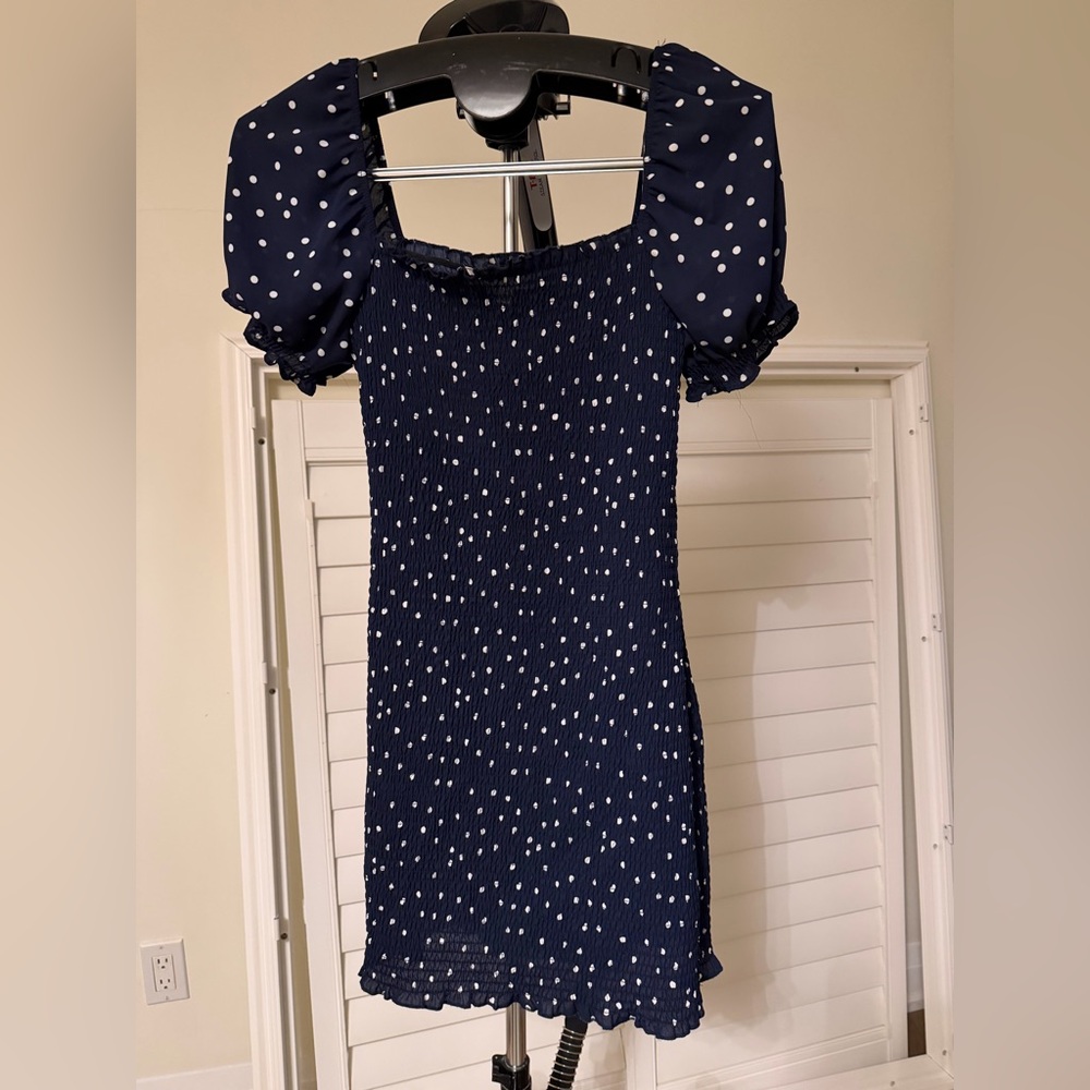 Navy Polka Dot Dress
